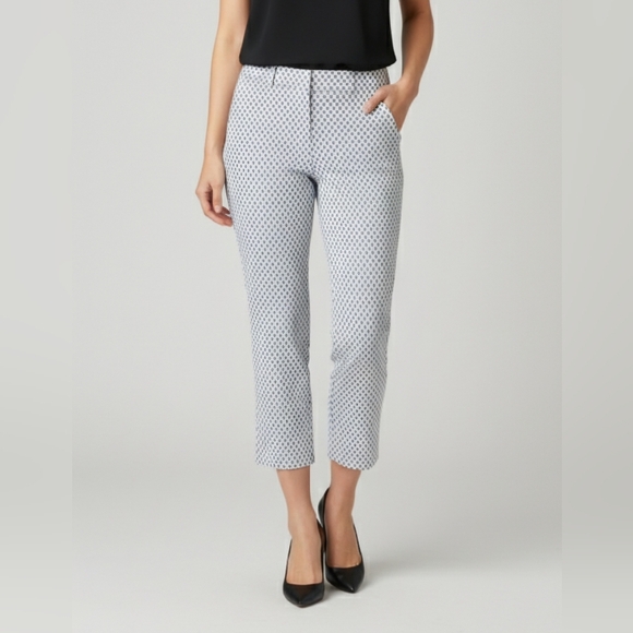 Reitmans White and Black Geometric Chic Crop, High Rise Pants, Size 12, Pull-on, - Picture 1 of 8